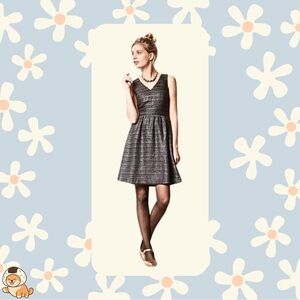 Anthropologie Moulinette Soeurs Glissade Dress, Black/Brown/Silver, Sz 4